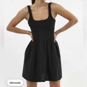 Black V waist Mini Tank Dress | L | NWT